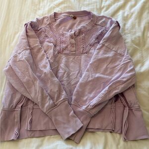 Free People Lavender Ribbed Top